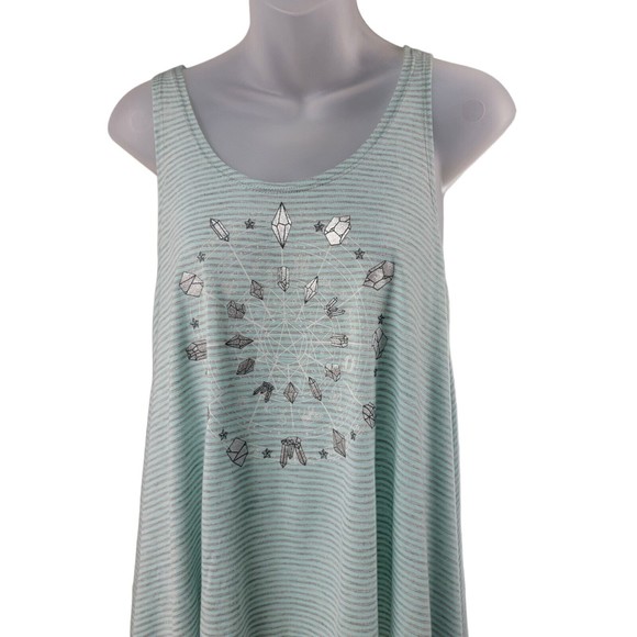 Tunic Tank Top Shirt Junior M Sz 7-9 Zodiac Healing Crystals Sleeveless Striped - Picture 3 of 16